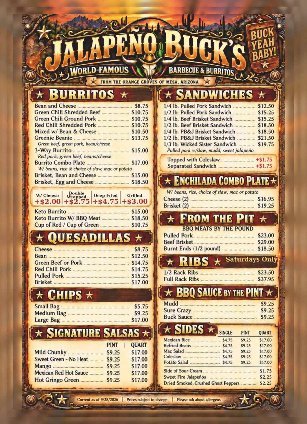 Menu back